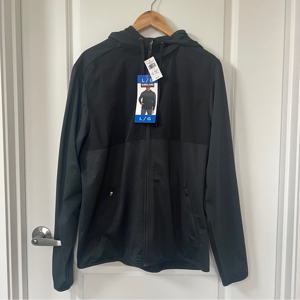 NWT Kirkland Signature Black Mixed Media Men’s Jacket Size L